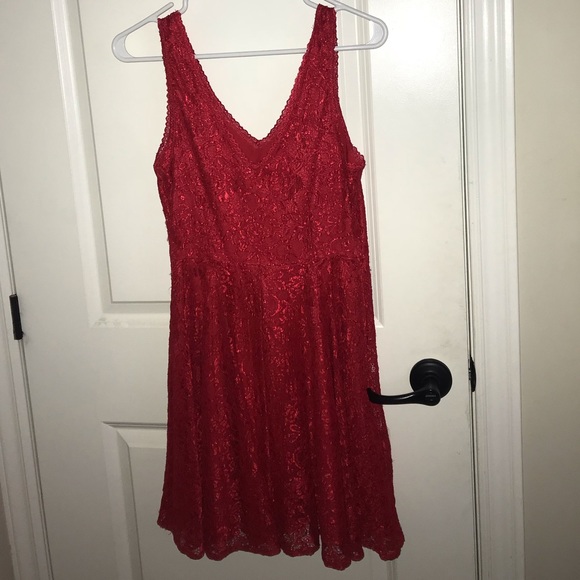 Red lace dress